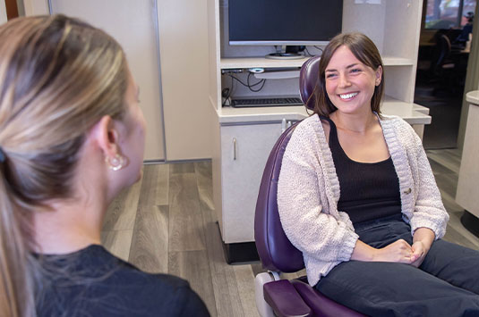 talking to patient